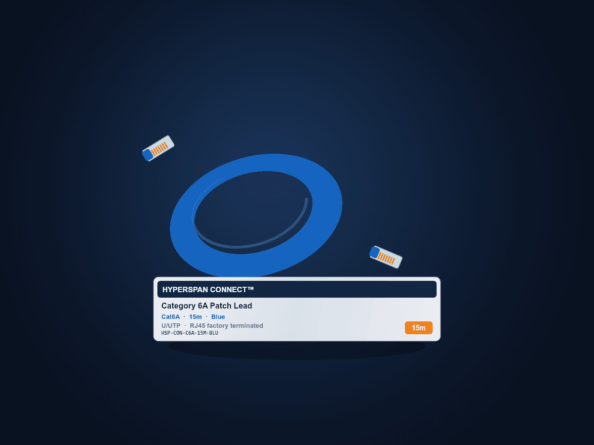 Hyperspan™ Category 6A Patch Lead 15m
