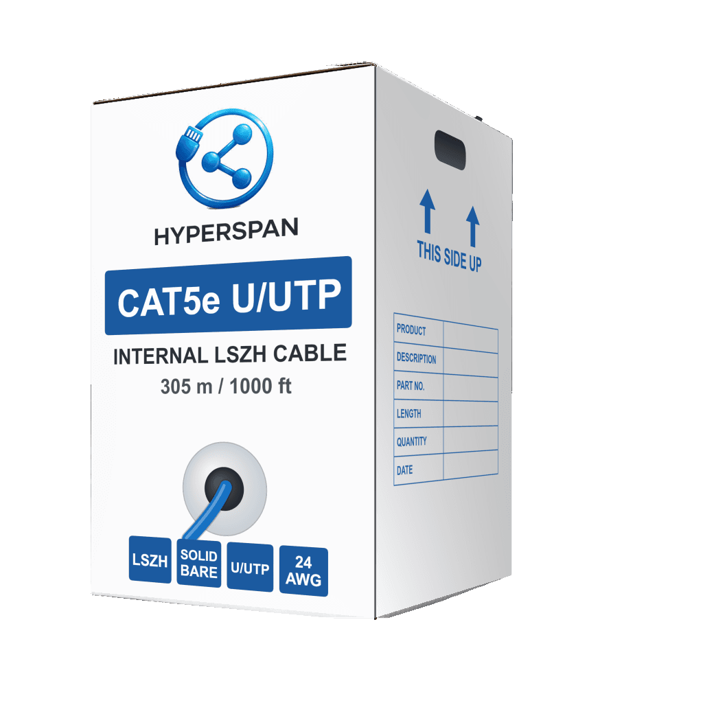 Hyperspan Core™ Cat5e U/UTP LSZH B2ca-s1,d1,a1 305 m Box Blue