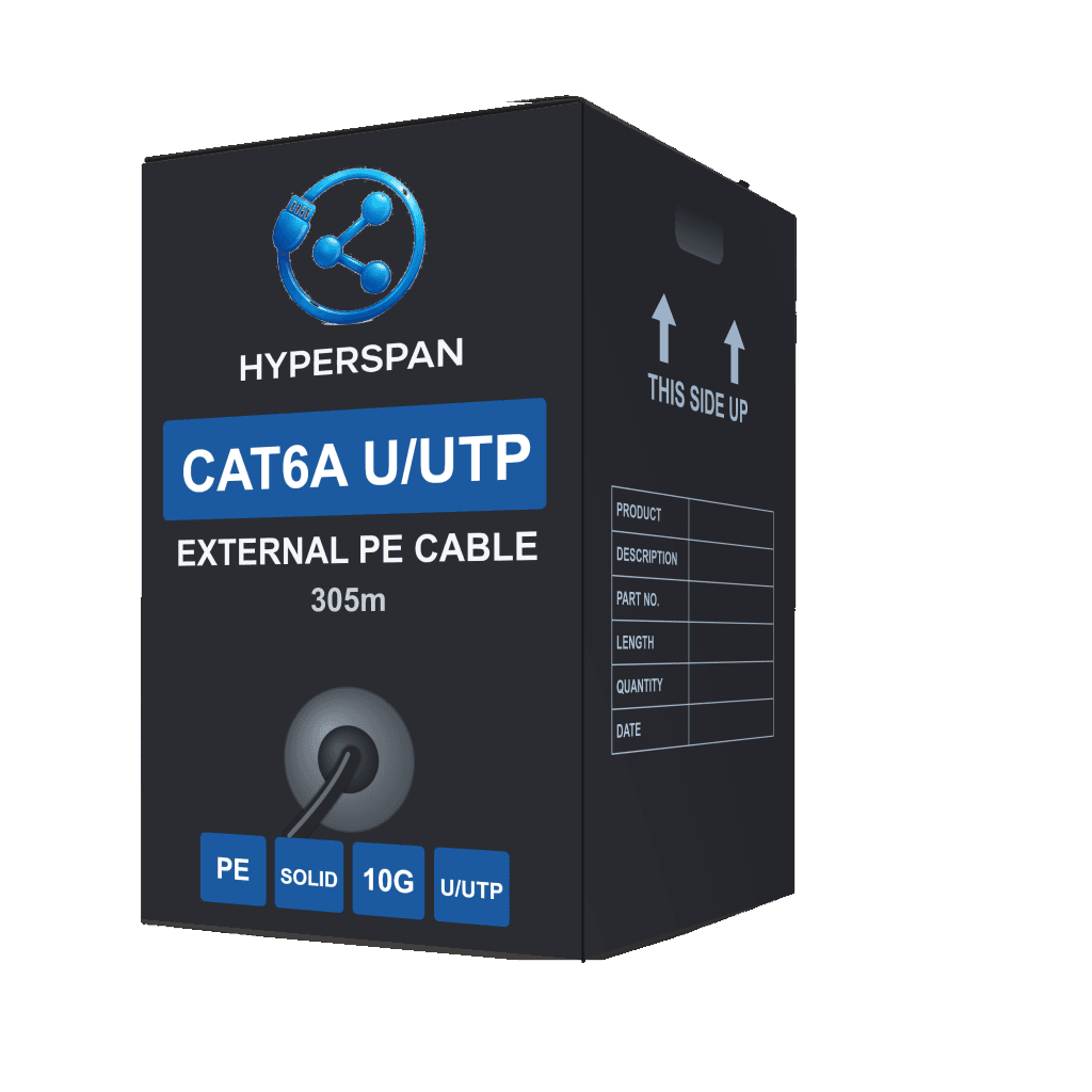 Hyperspan Core™ Cat6A U/UTP PE Fca 305 m Box Black