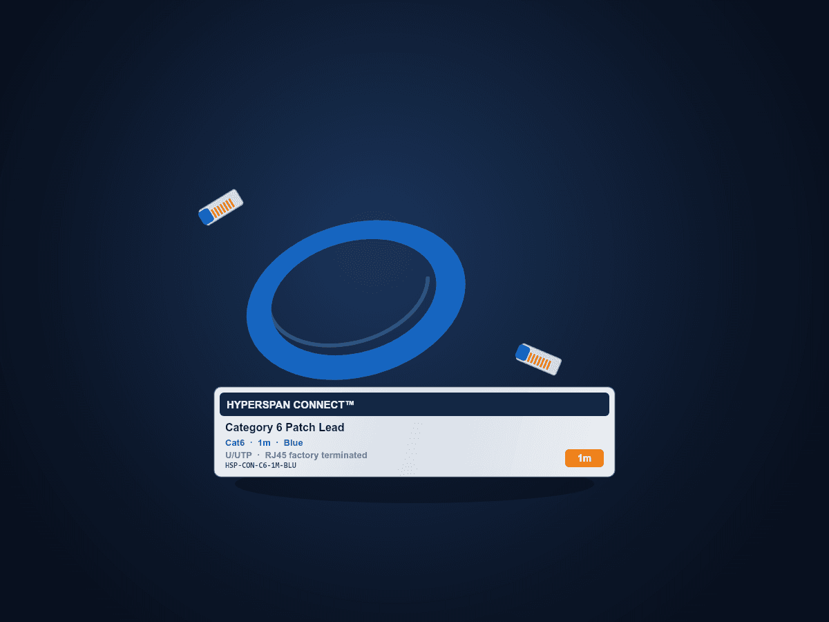 Hyperspan™ Category 6 Patch Lead 1m