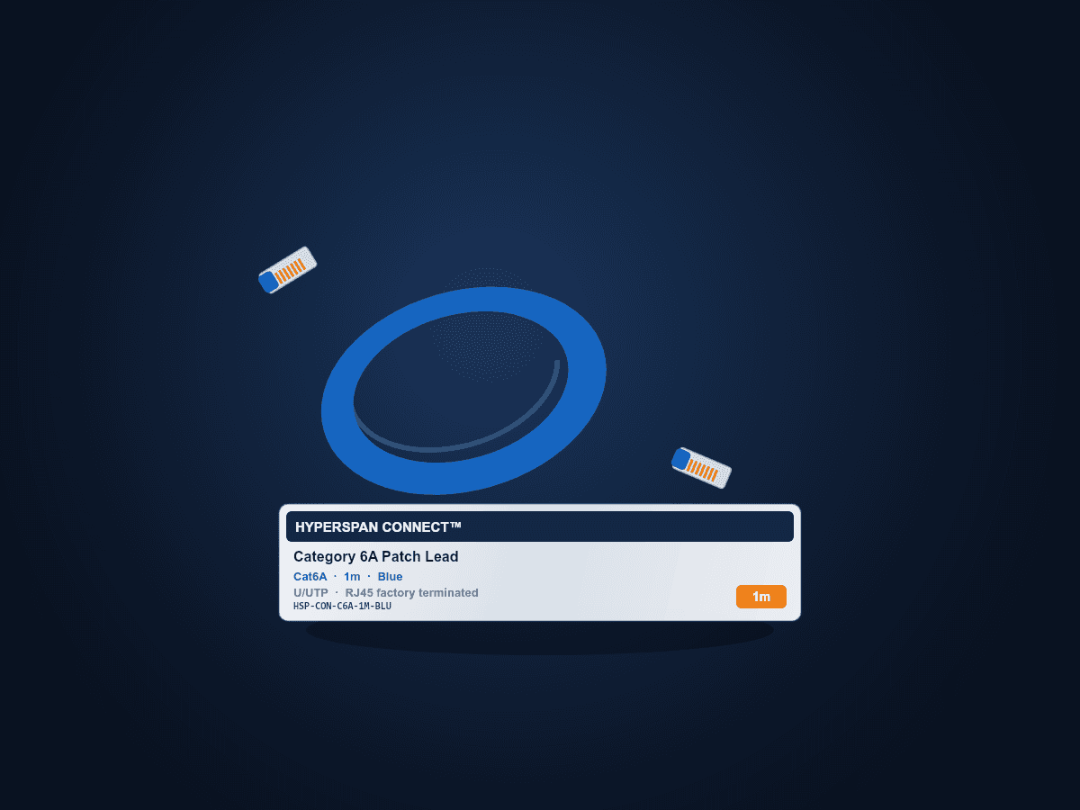 Hyperspan™ Category 6A Patch Lead 1m
