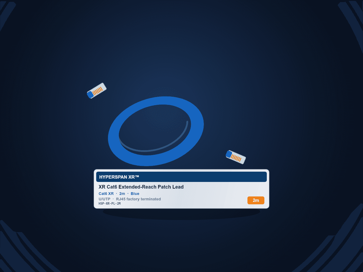 Hyperspan XR™ Category 6 Extended-Reach Patch Lead 2m