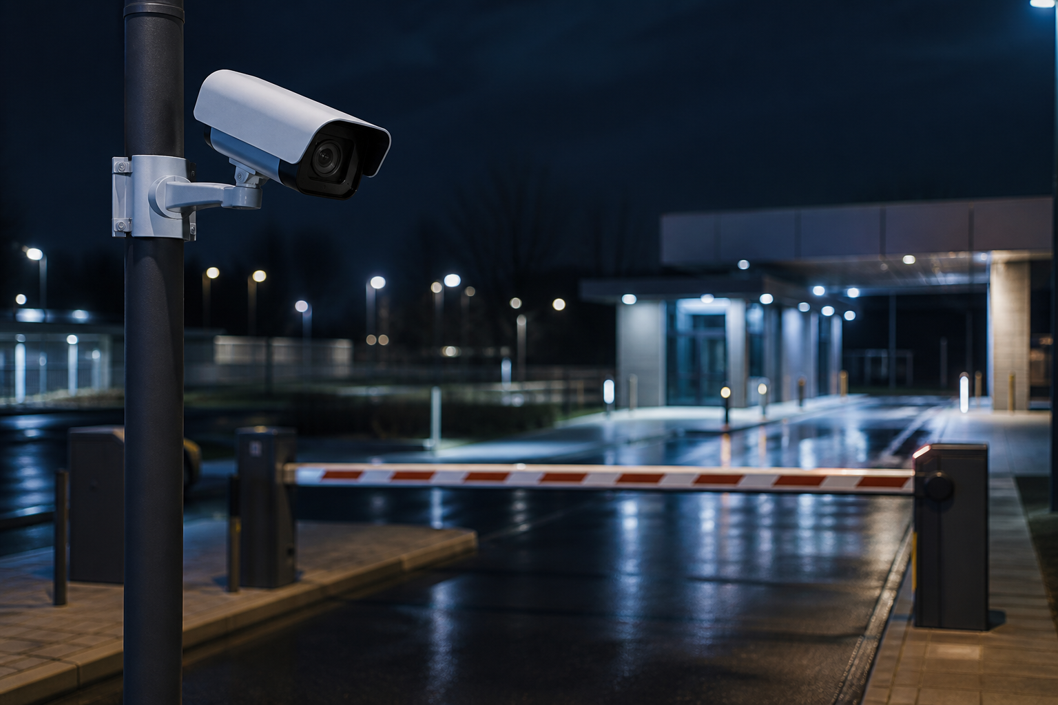 Security network covering gates, cameras and site approaches