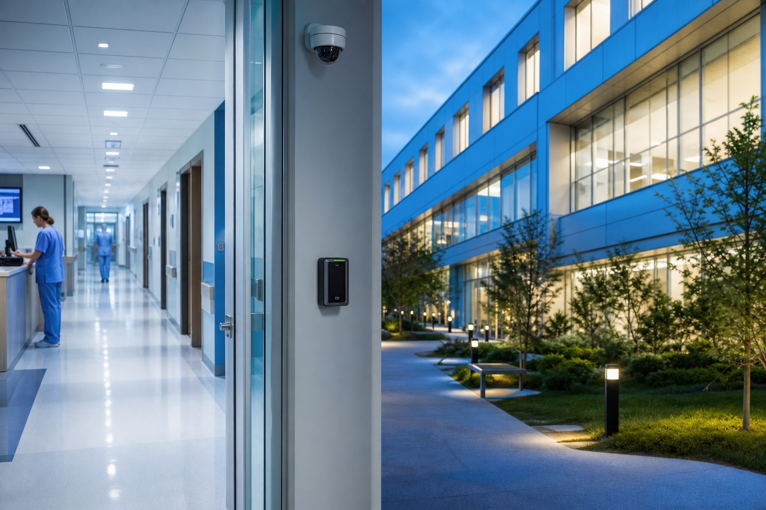 Healthcare facility corridor and campus pathway