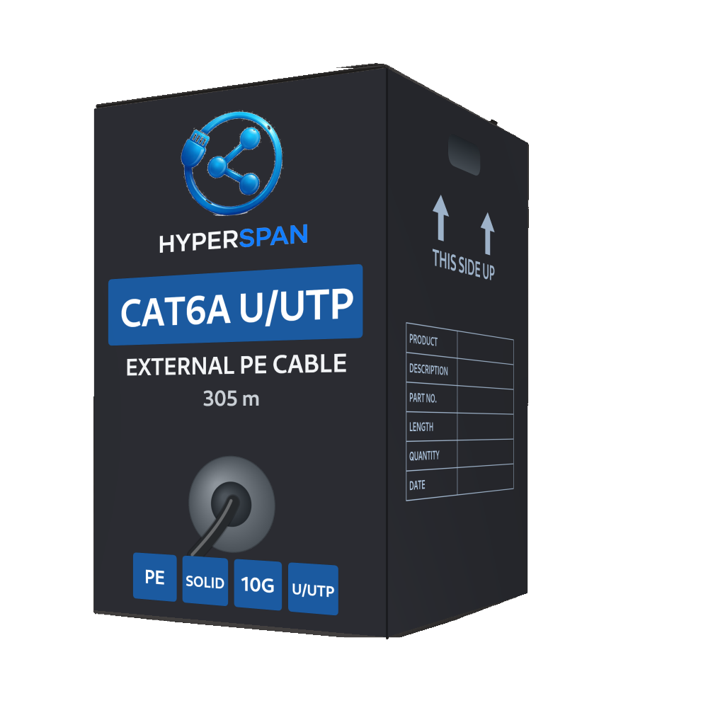 Hyperspan Core™ Cat6A U/UTP PE Fca 305 m Box Black