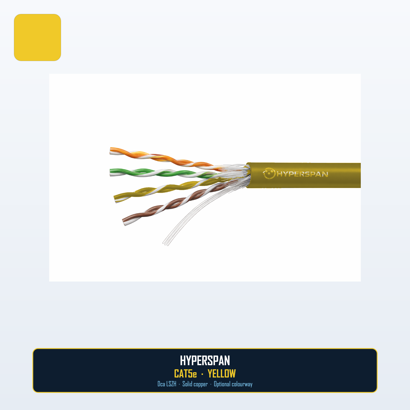 Hyperspan Core™ Cat5e U/UTP LSZH B2ca-s1,d1,a1 305 m Box Yellow