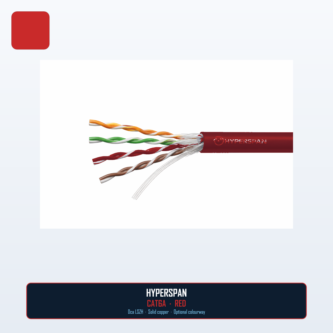 Hyperspan XR Cat6A XR Internal LSZH U/UTP B2ca-s1a,d0,a1 500 m Red