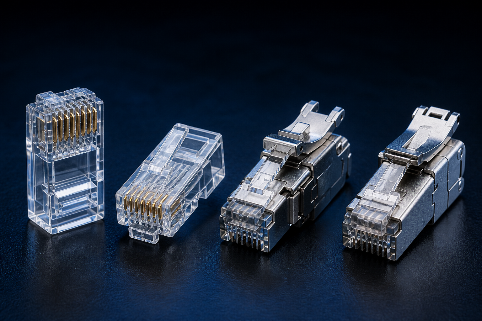 Standard, pass-through, toolless and shielded Hyperspan Connect™ field RJ45 plugs