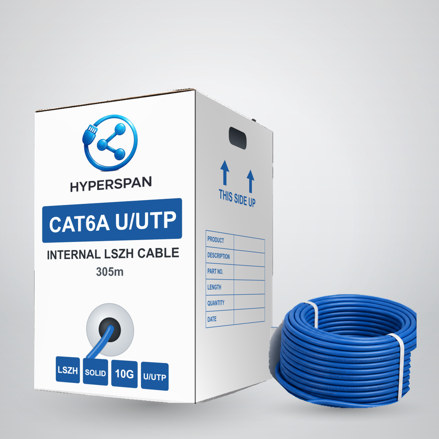 Cat6A Internal LSZH carton and blue cable