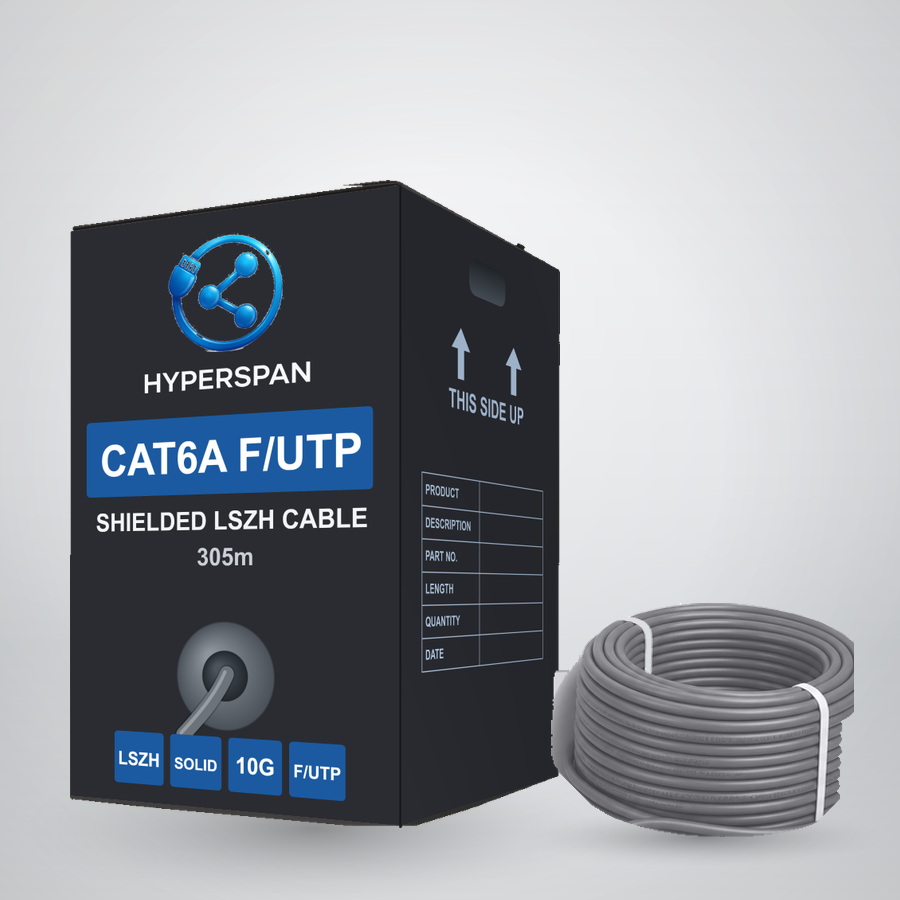 Cat6A Shielded F/UTP carton and foil cutaway