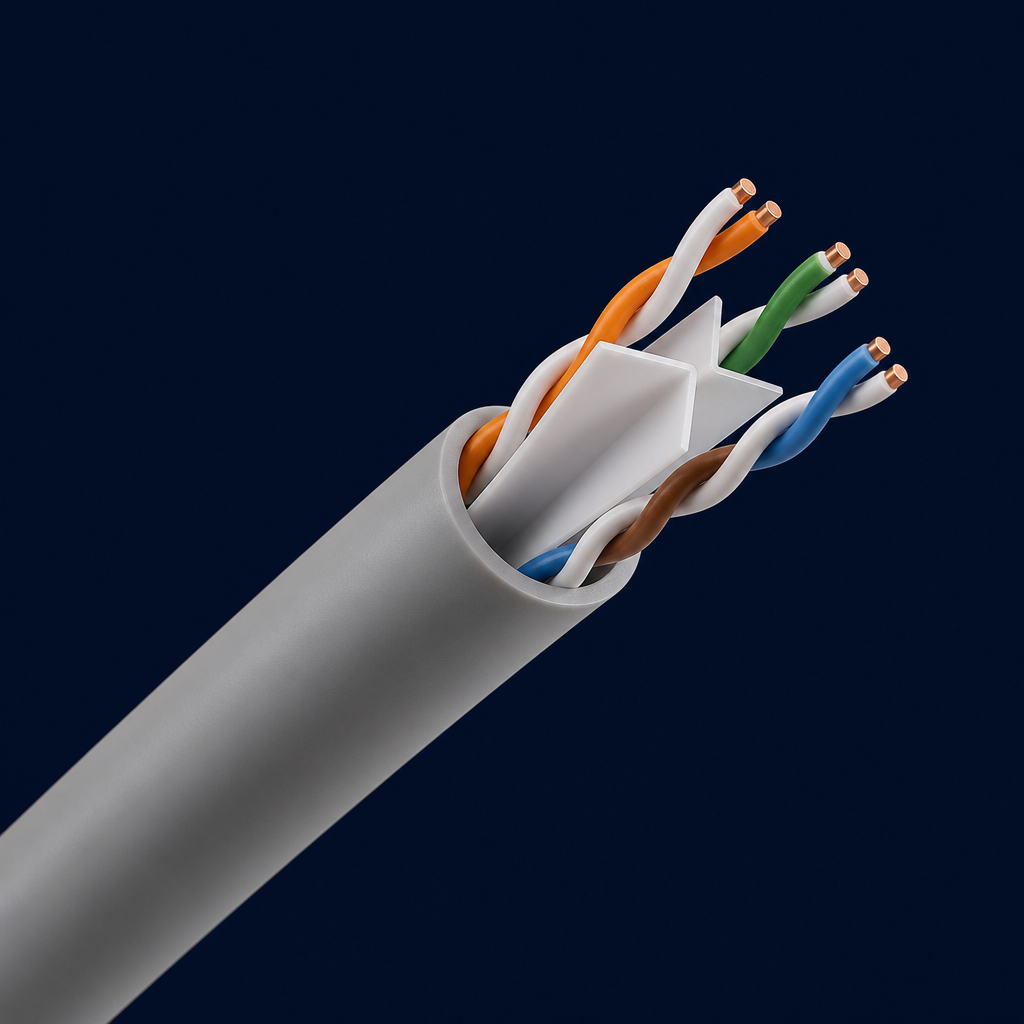 CAT6 cable construction cutaway