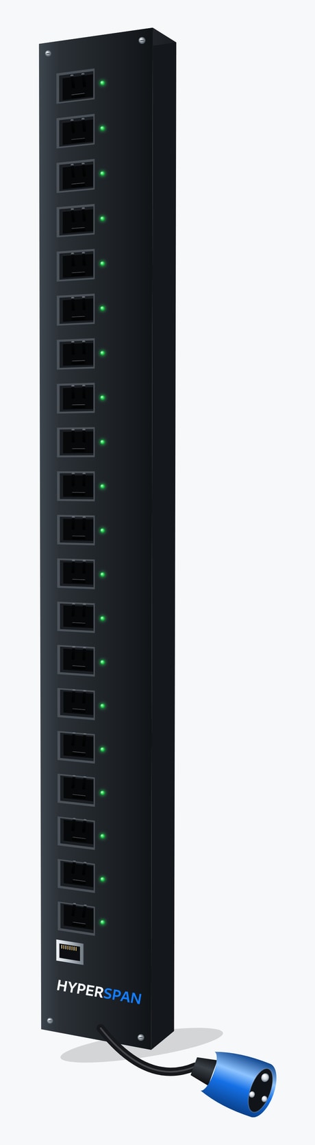 Power™ Switched vertical PDU, 20 × IEC C13 sockets, network outlet control, IEC 60309 16 A blue commando inlet 20 × C13