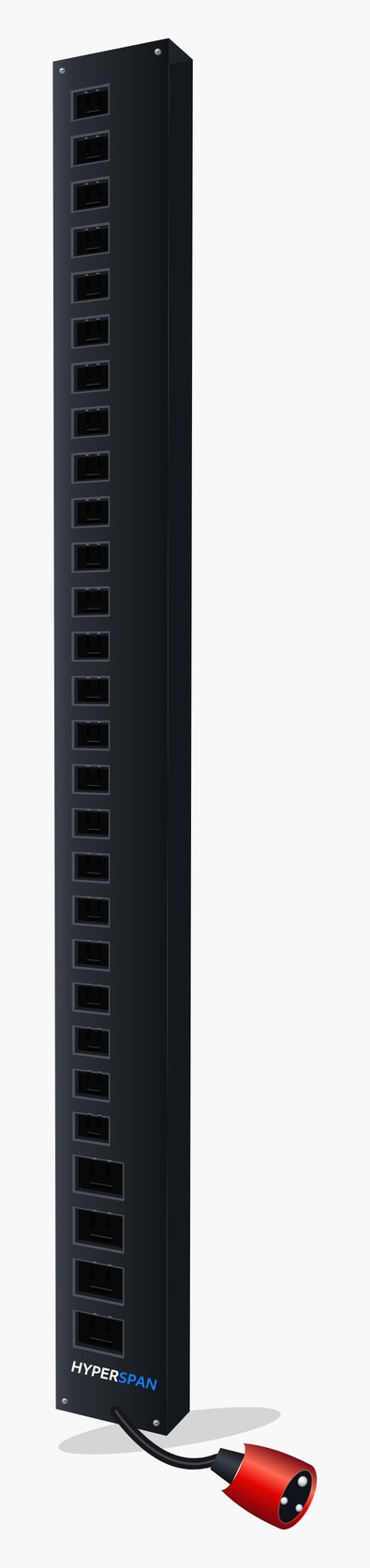 Power™ Vertical PDU, 24 × IEC C13 and 4 × IEC C19 sockets, IEC 60309 32 A red commando inlet 24 × C13 + 4 × C19