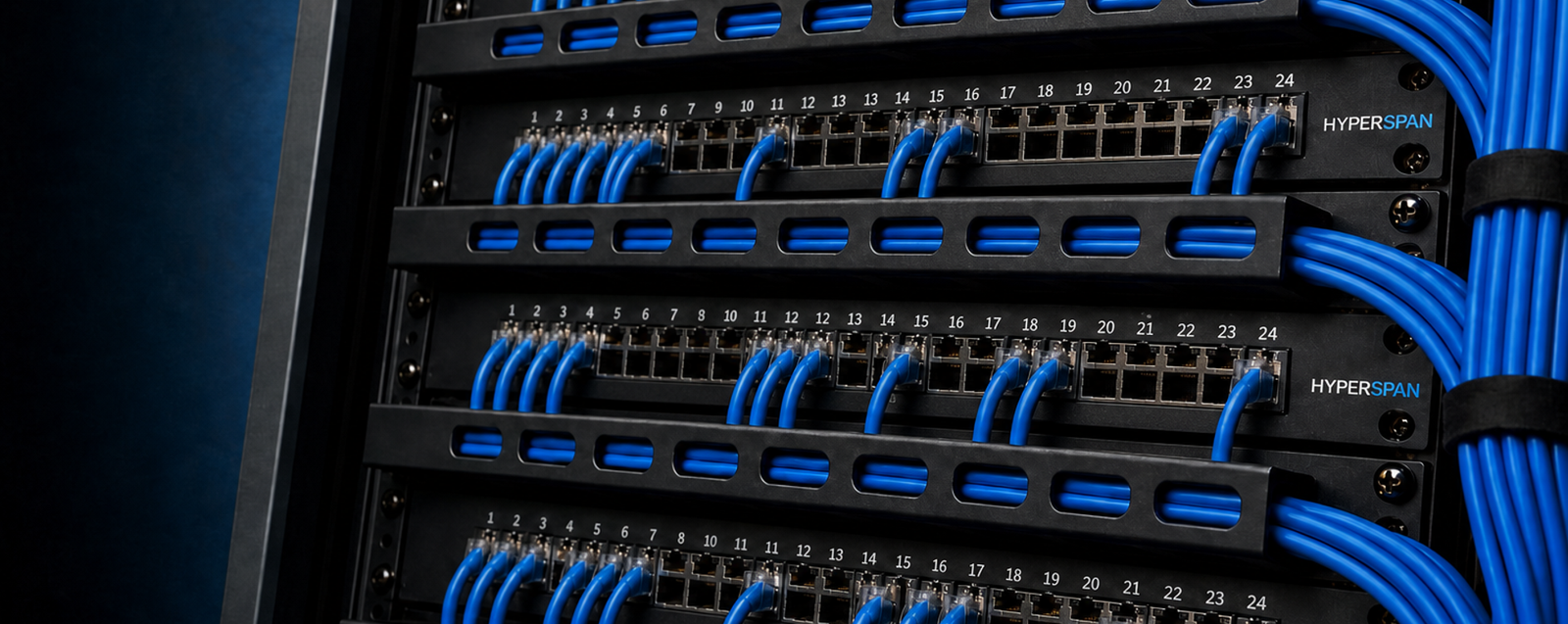 Hyperspan Rack™ panels installed in a cabinet