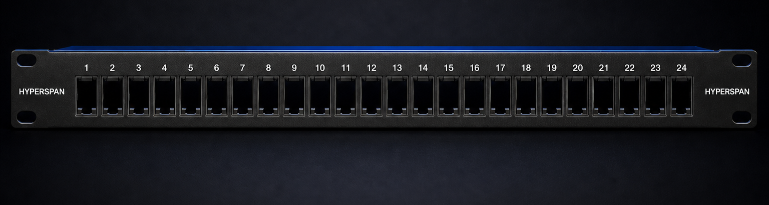 Empty Hyperspan Rack™ keystone aperture ready for a jack
