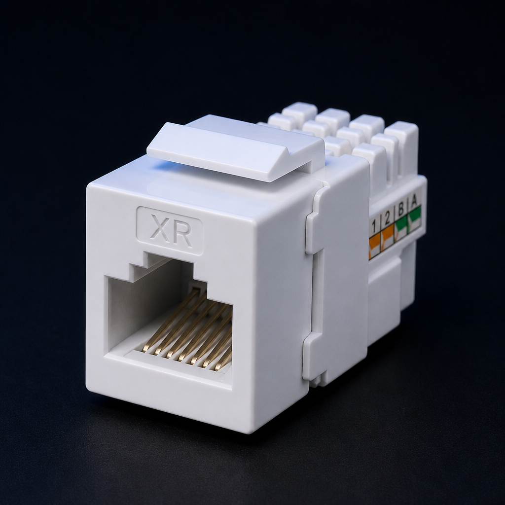 White XR faceplate jack