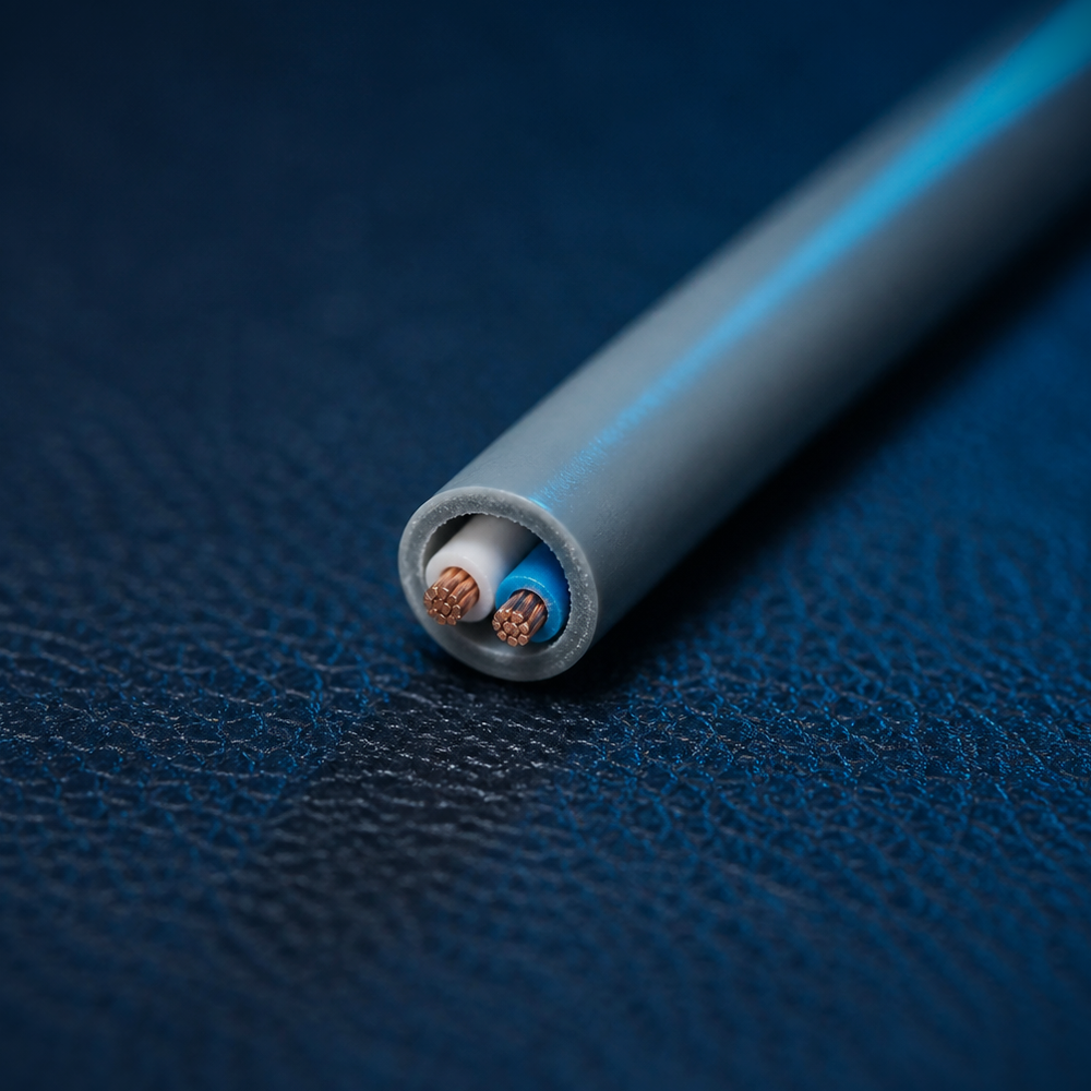 Round 1-pair telephone cable with two conductors